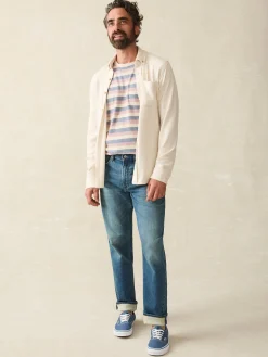 Pants^Faherty Brand Stretch Terry 5-Pocket Athletic Fit Pant - Indigo Ocean Wash