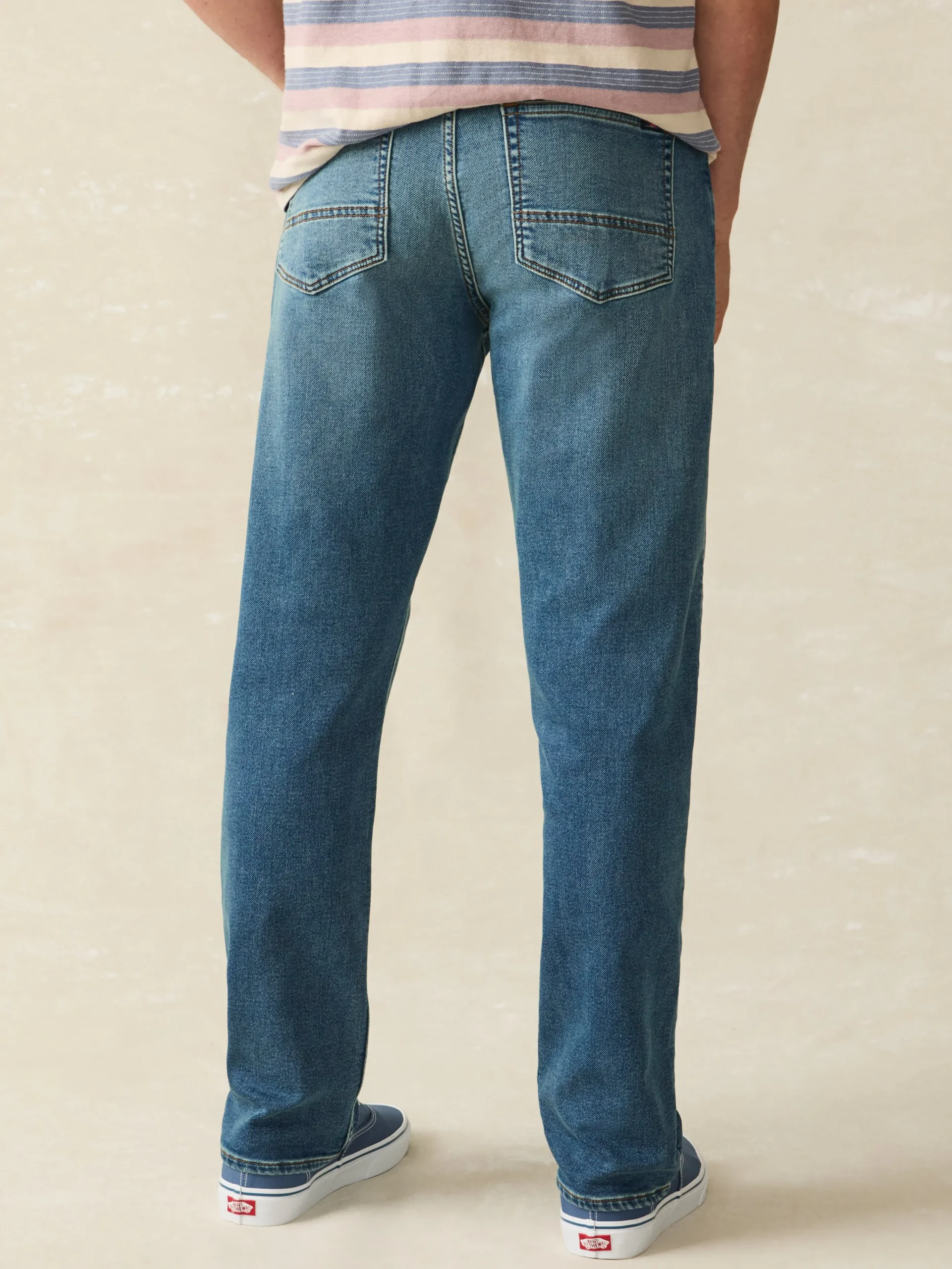 Pants^Faherty Brand Stretch Terry 5-Pocket Athletic Fit Pant - Indigo Ocean Wash