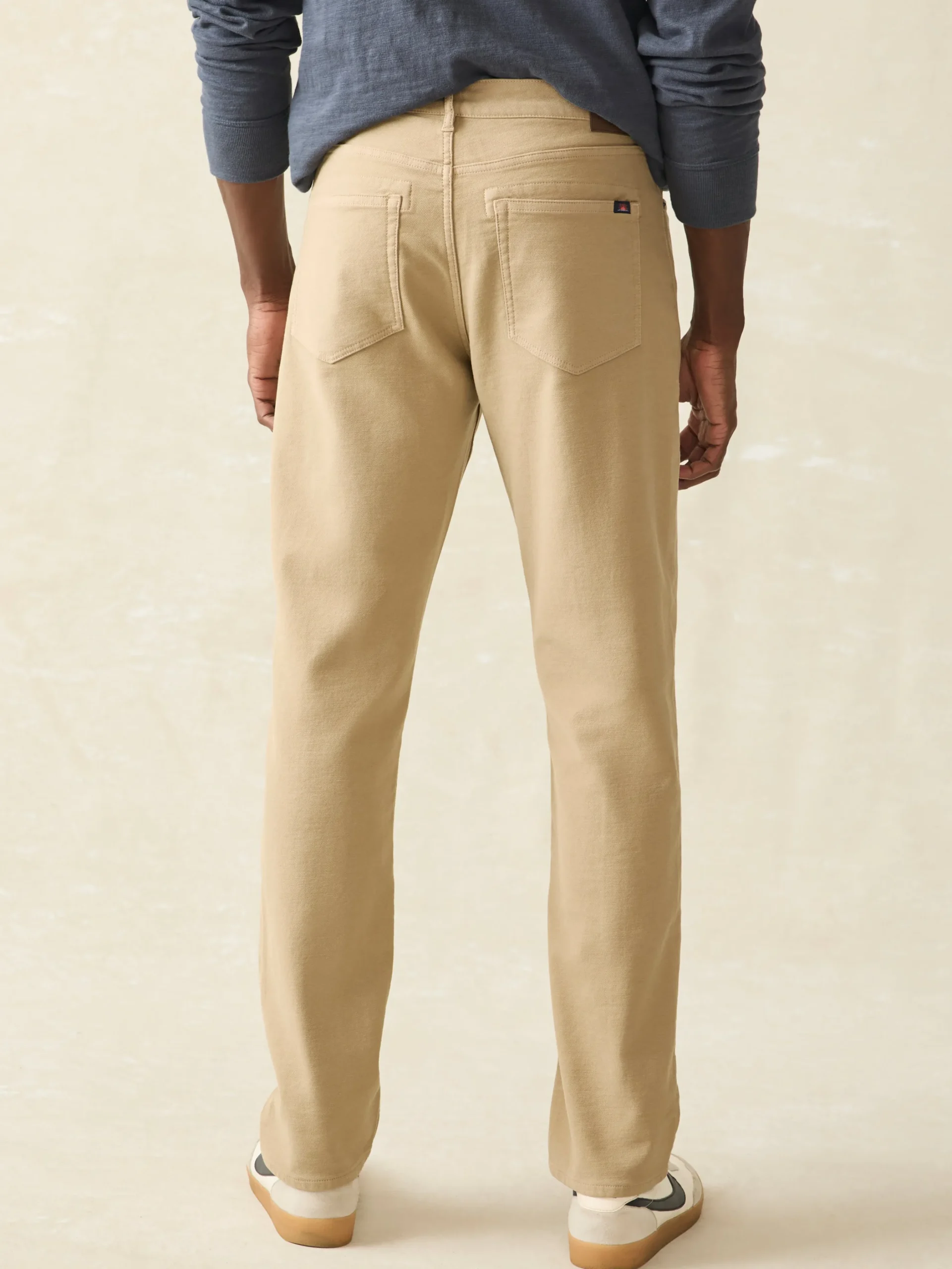 Pants^Faherty Brand Stretch Terry 5-Pocket Athletic Fit Pant - Desert Khaki
