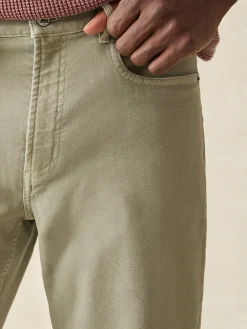 Pants^Faherty Brand Stretch Terry 5-Pocket Athletic Fit Pant - Faded Olive
