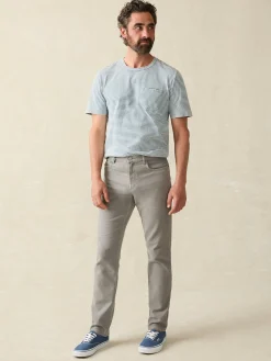 Pants^Faherty Brand Stretch Terry 5-Pocket Athletic Fit Pant - Iron