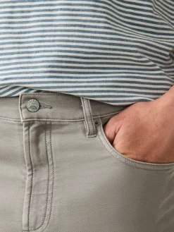 Pants^Faherty Brand Stretch Terry 5-Pocket Athletic Fit Pant - Iron