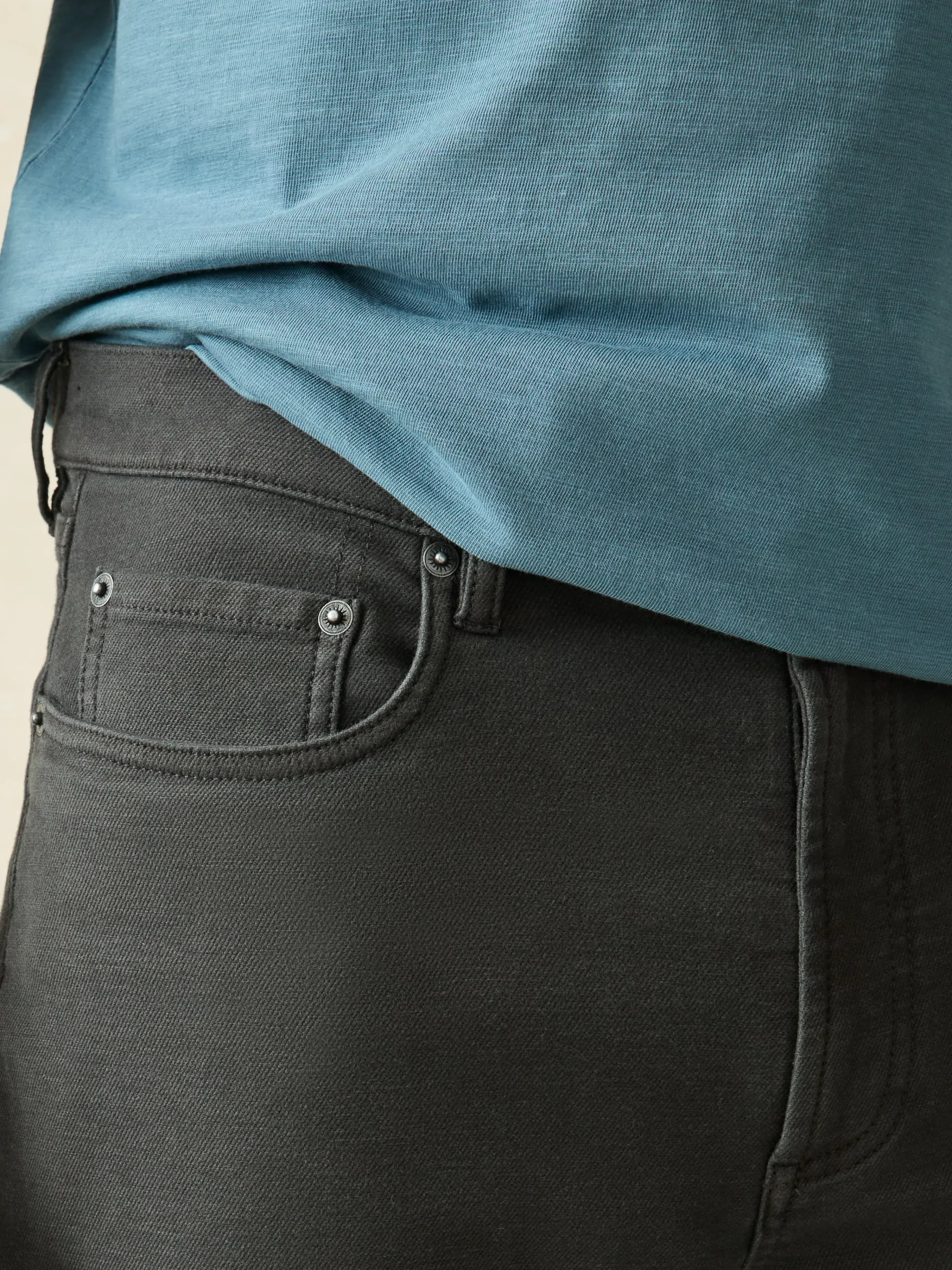 Pants^Faherty Brand Stretch Terry 5-Pocket Athletic Fit Pant - Onyx Black