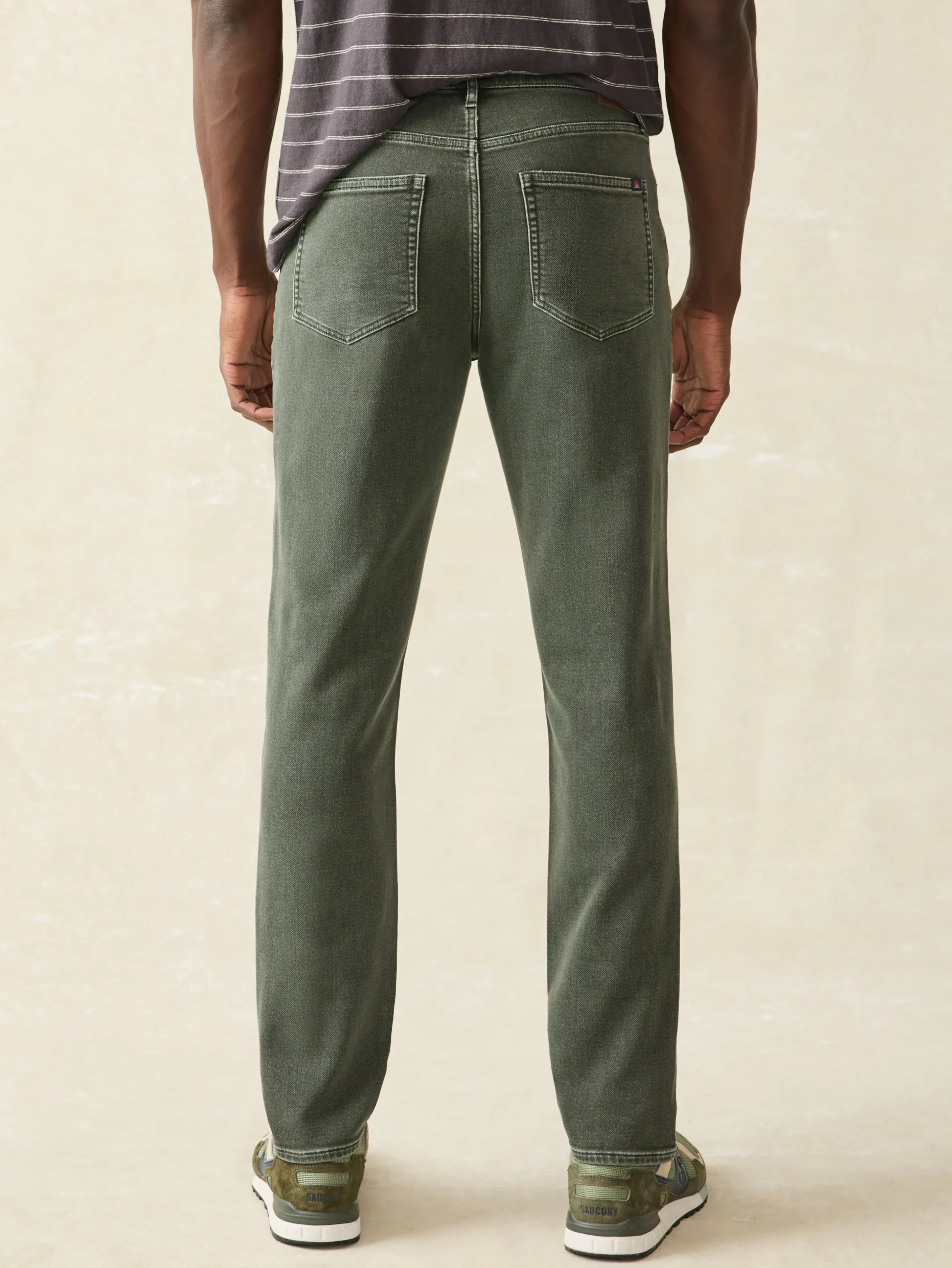 Pants^Faherty Brand Stretch Terry 5-Pocket Athletic Fit Pant - Fall Olive