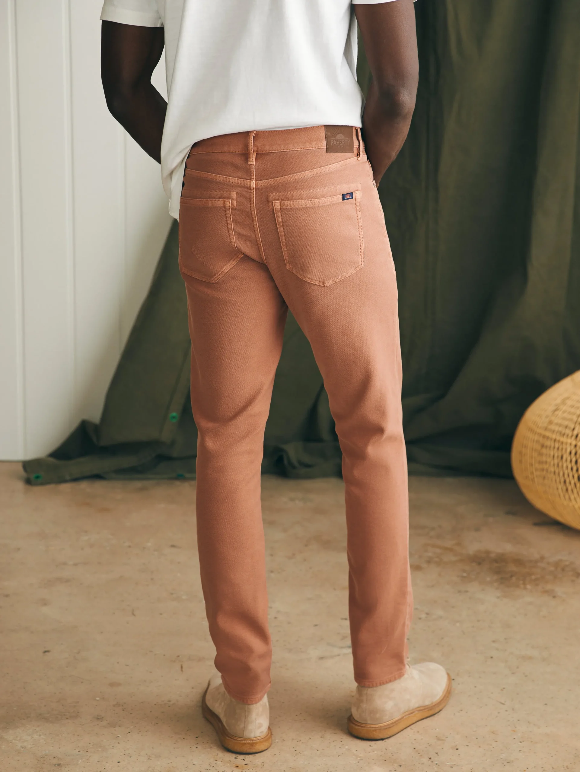 Pants^Faherty Brand Stretch Terry 5-Pocket Pant (32" Inseam) - Mesa Red