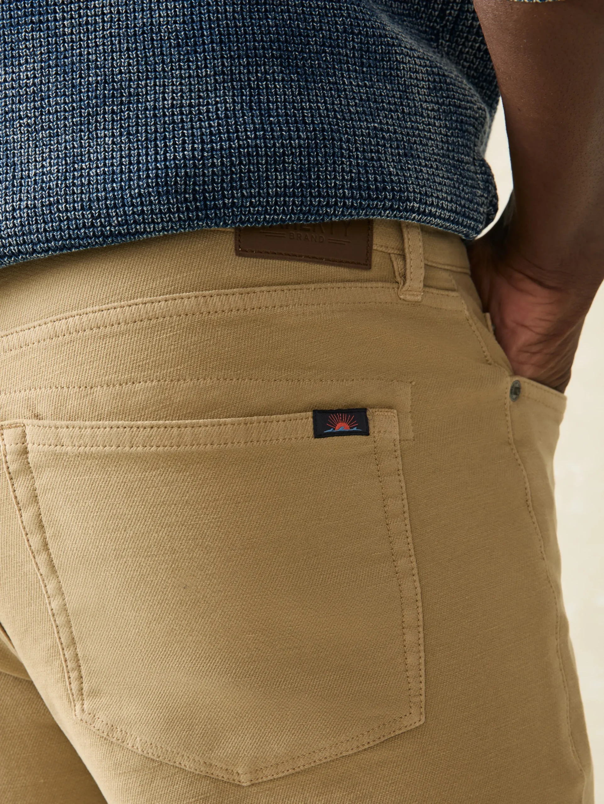 Pants^Faherty Brand Stretch Terry 5-Pocket Pant - Desert Khaki