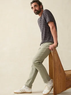 Pants^Faherty Brand Stretch Terry 5-Pocket Pant - Faded Olive