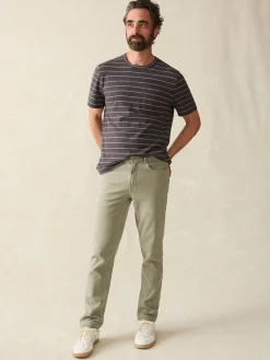 Pants^Faherty Brand Stretch Terry 5-Pocket Pant - Faded Olive