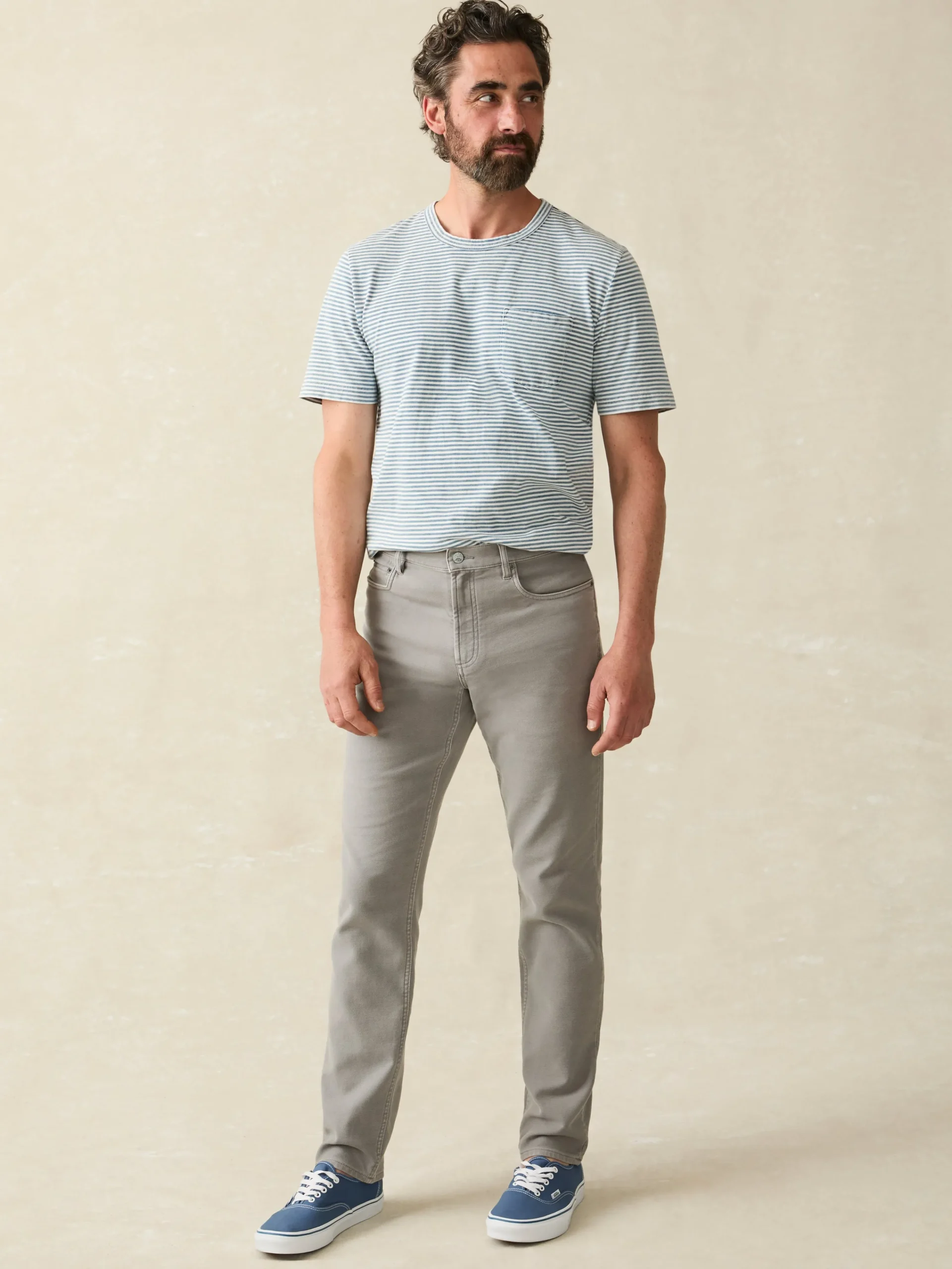Pants^Faherty Brand Stretch Terry 5-Pocket Pant - Iron