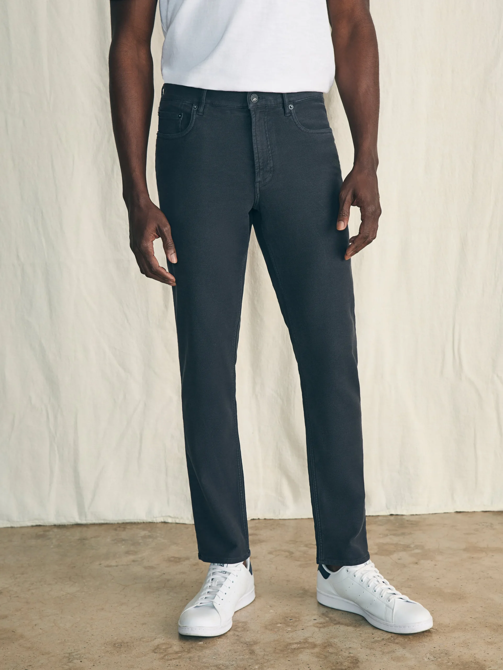 Pants^Faherty Brand Stretch Terry 5-Pocket Pant - Onyx Black