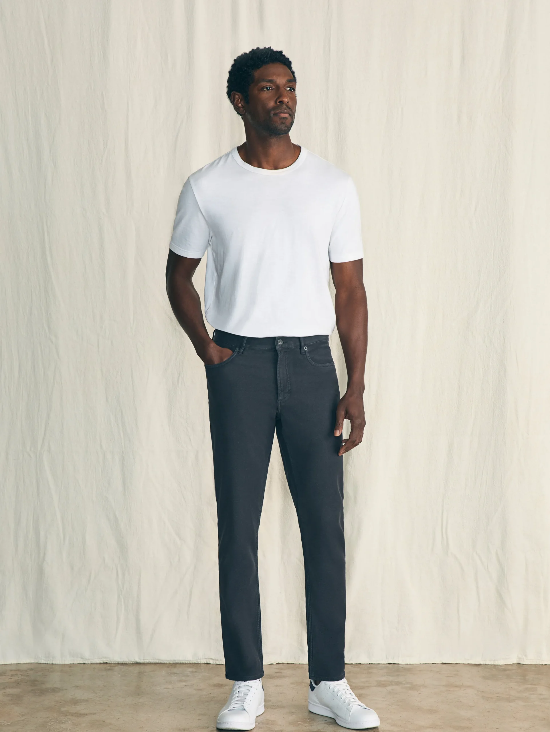 Pants^Faherty Brand Stretch Terry 5-Pocket Pant - Onyx Black