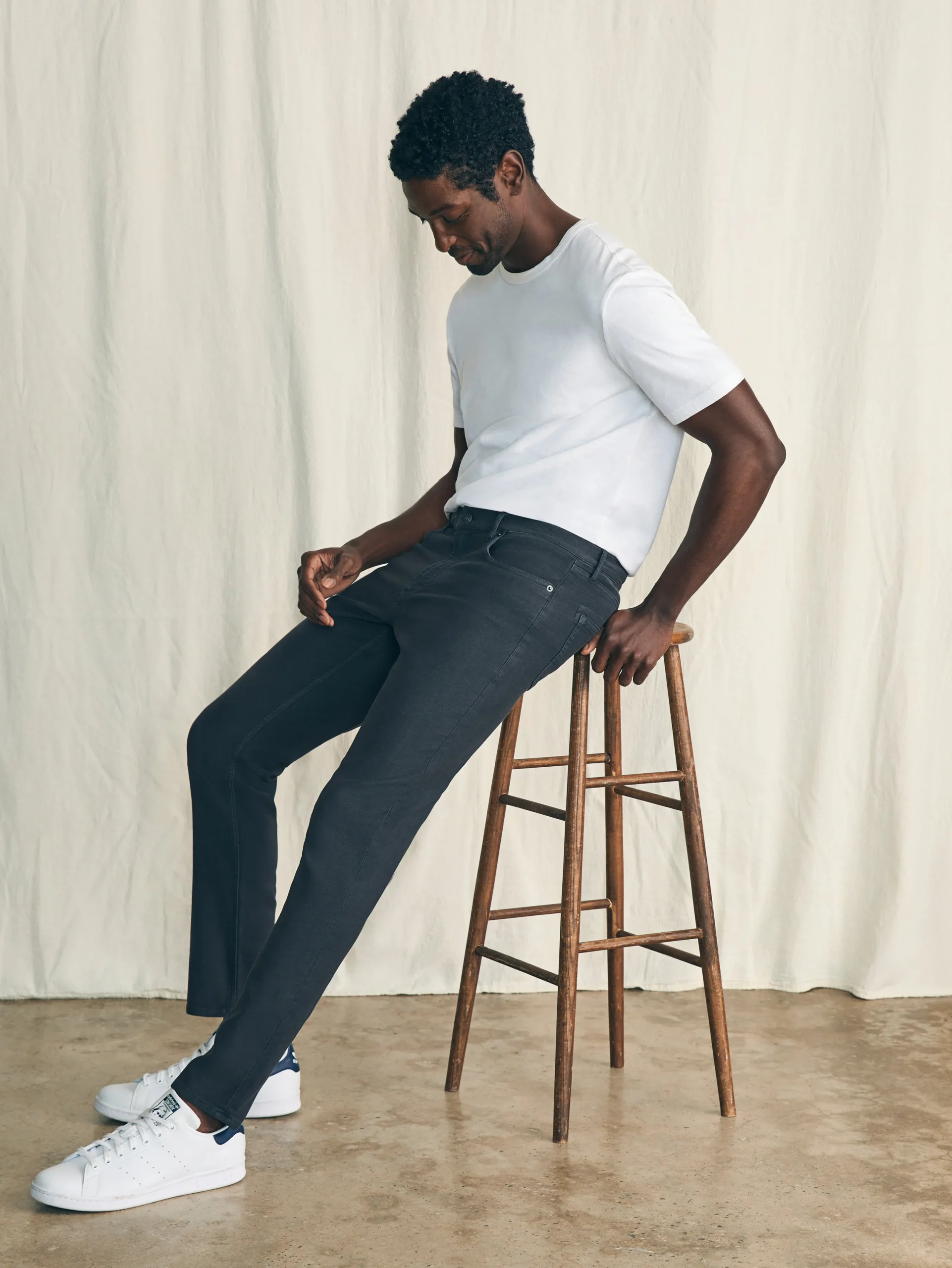 Pants^Faherty Brand Stretch Terry 5-Pocket Pant - Onyx Black