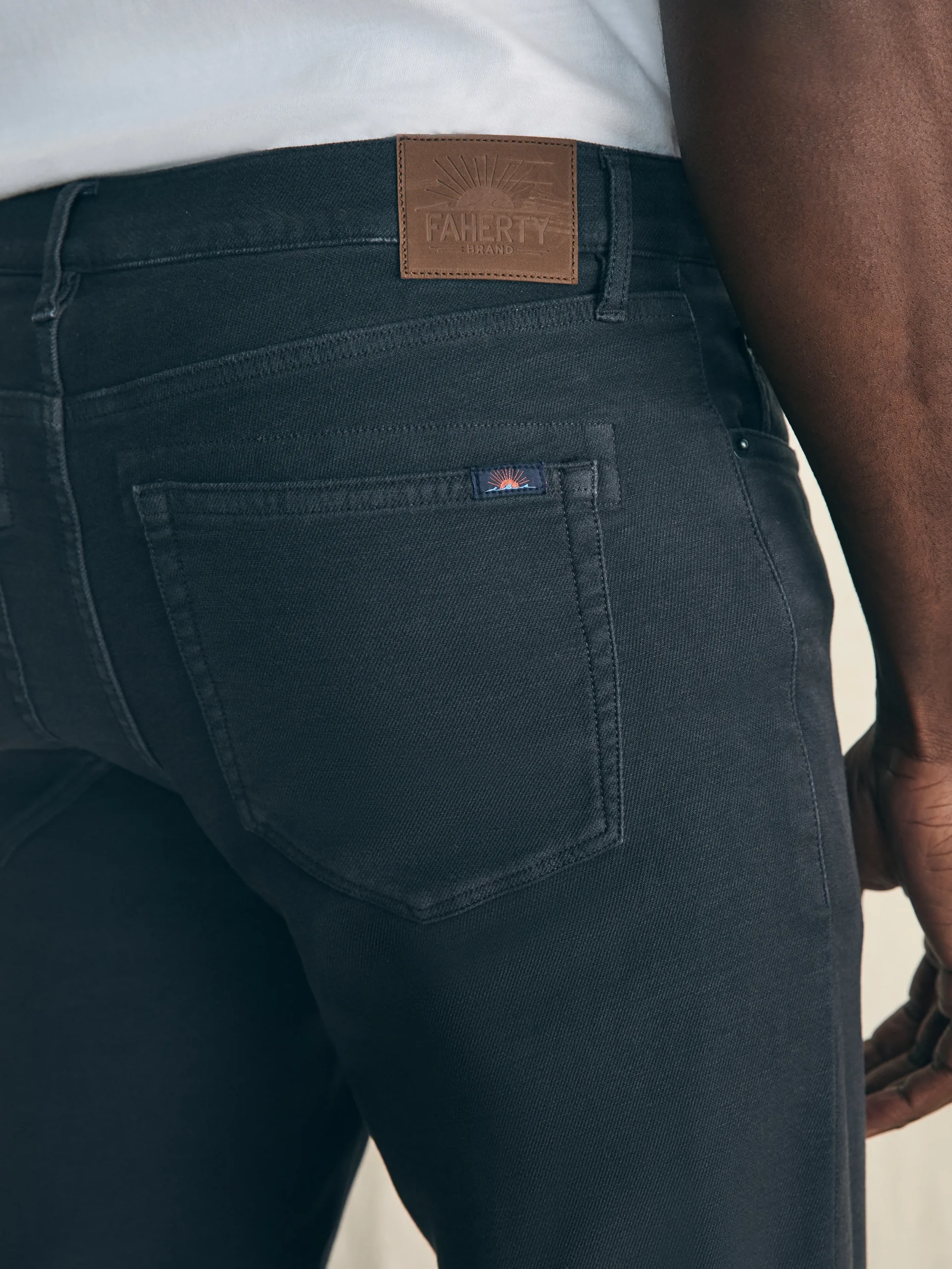 Pants^Faherty Brand Stretch Terry 5-Pocket Pant - Onyx Black