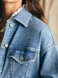 Blazers & Outerwear^Faherty Brand Stretch Terry Trucker Jacket - Mid Wash