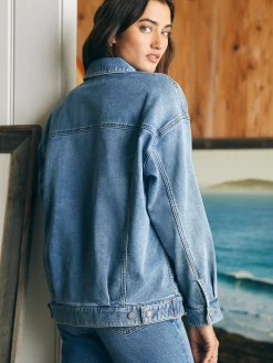 Blazers & Outerwear^Faherty Brand Stretch Terry Trucker Jacket - Mid Wash