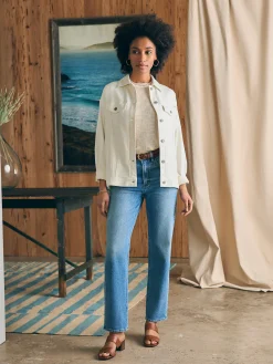 Blazers & Outerwear^Faherty Brand Stretch Terry Trucker Jacket - Egret