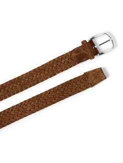 Belts^Faherty Brand Suede Woven Belt - Brown