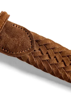 Belts^Faherty Brand Suede Woven Belt - Brown