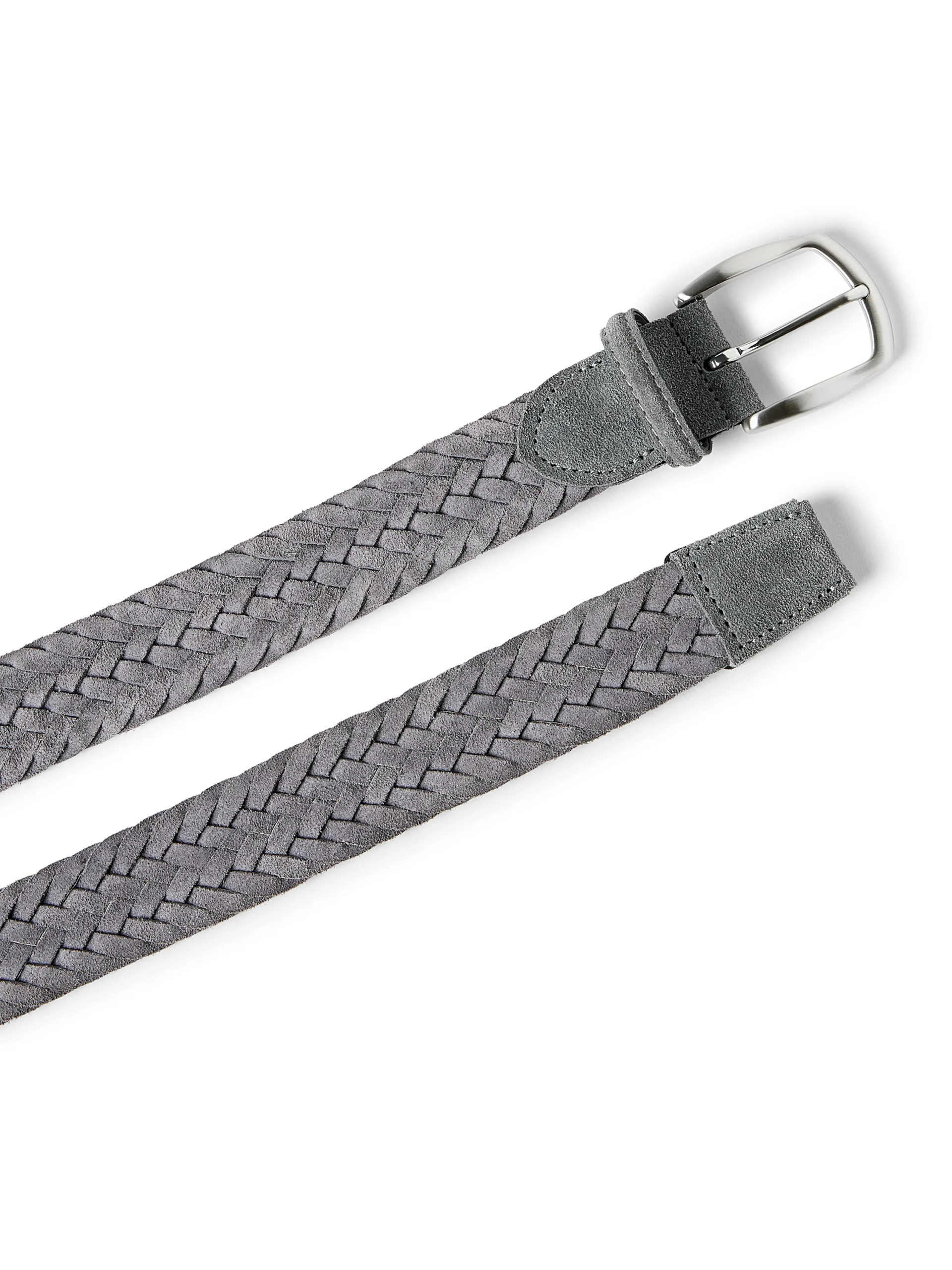 Belts^Faherty Brand Suede Woven Belt - Grey
