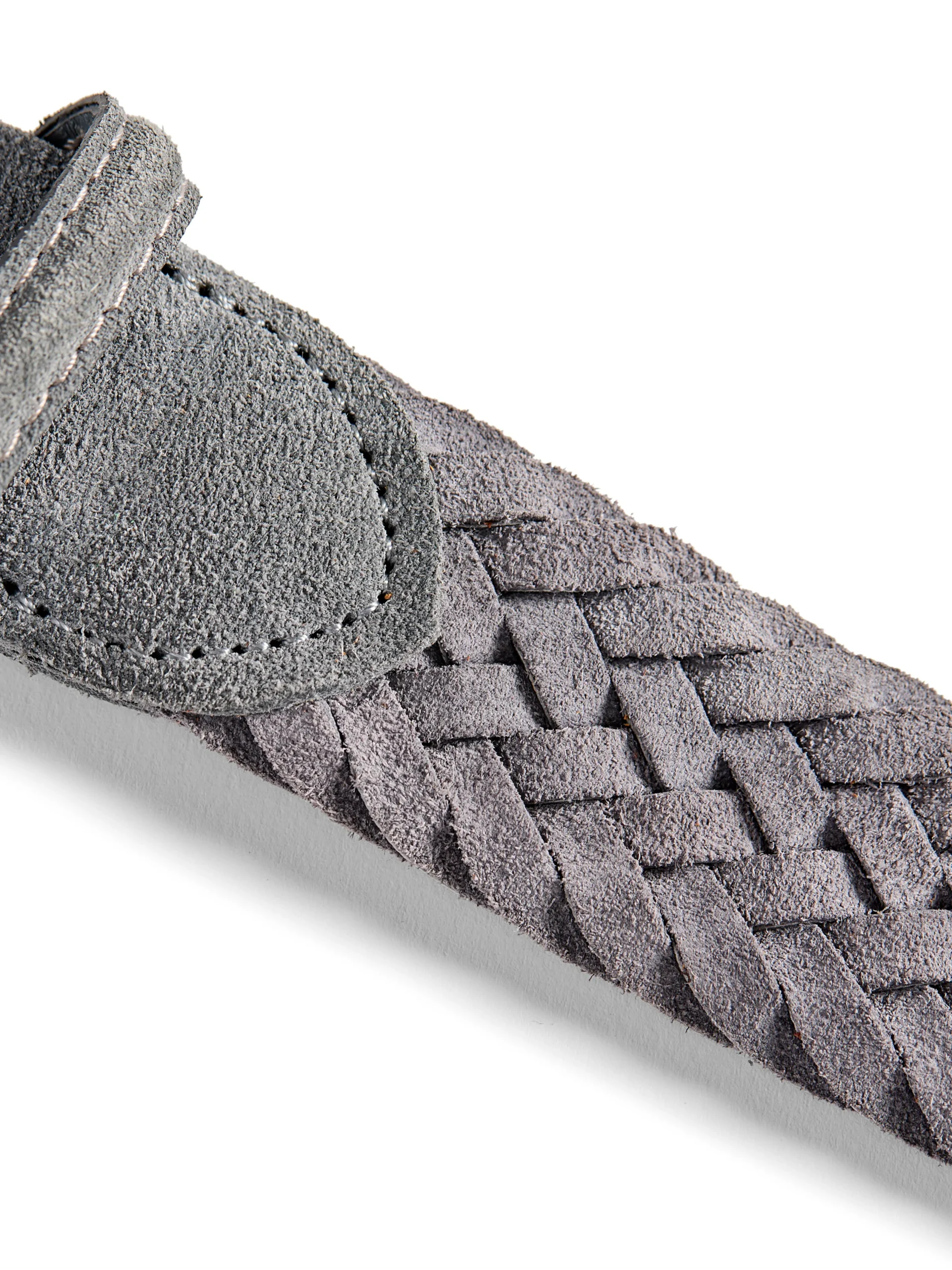 Belts^Faherty Brand Suede Woven Belt - Grey