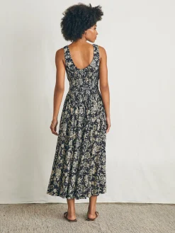 Dresses^Faherty Brand Sunseeker Midi Dress - Charcoal Chiyoda Floral