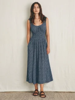Dresses^Faherty Brand Sunseeker Midi Dress - Navy Riverton Ditsy