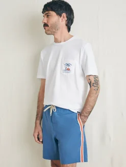 Swim^Faherty Brand Sunwashed Boardshort - Blue Horizon Stripe