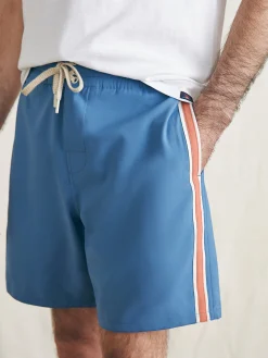 Swim^Faherty Brand Sunwashed Boardshort - Blue Horizon Stripe