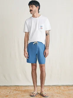 Swim^Faherty Brand Sunwashed Boardshort - Blue Horizon Stripe