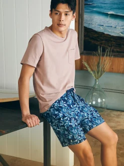 Swim^Faherty Brand Sunwashed Boardshort - Majolica Frosty Bloom