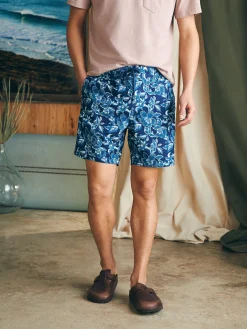 Swim^Faherty Brand Sunwashed Boardshort - Majolica Frosty Bloom