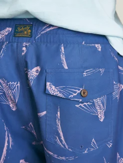 Swim^Faherty Brand Sunwashed Boardshort - Navy Pink Waterways
