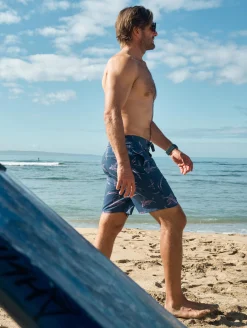 Swim^Faherty Brand Sunwashed Boardshort - Navy Pink Waterways