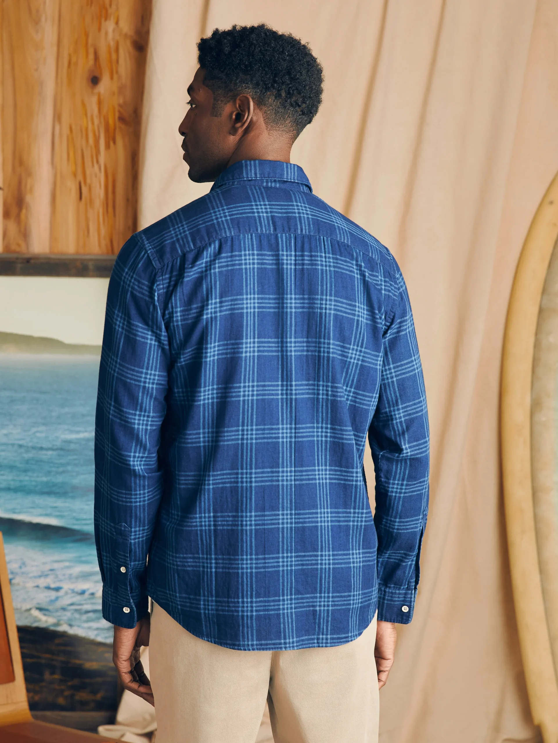 Shirts^Faherty Brand Sunwashed Chambray Shirt - Navy Night Windowpane