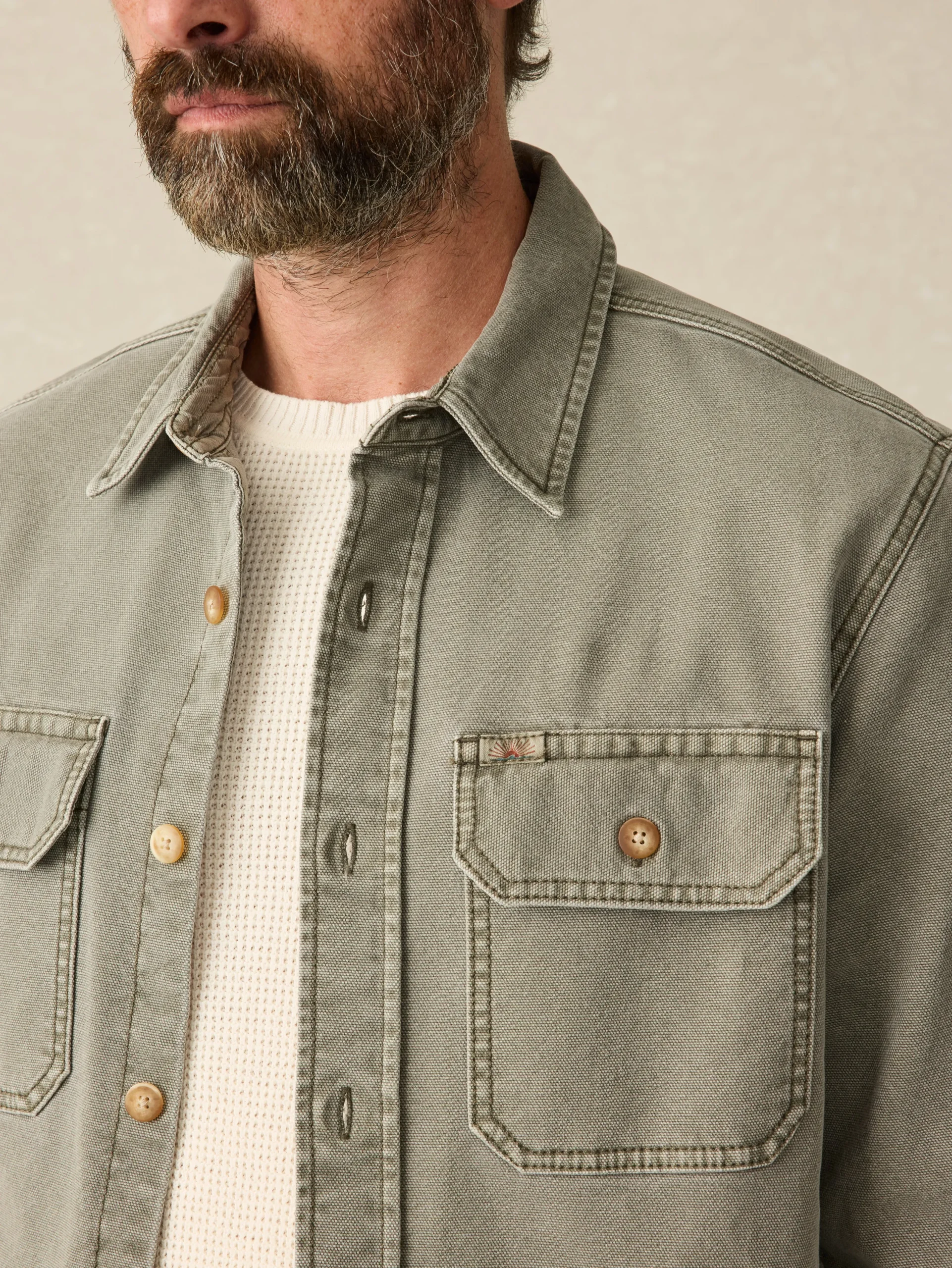 Jackets & Vests^Faherty Brand Sunwashed CPO - Aspen Olive