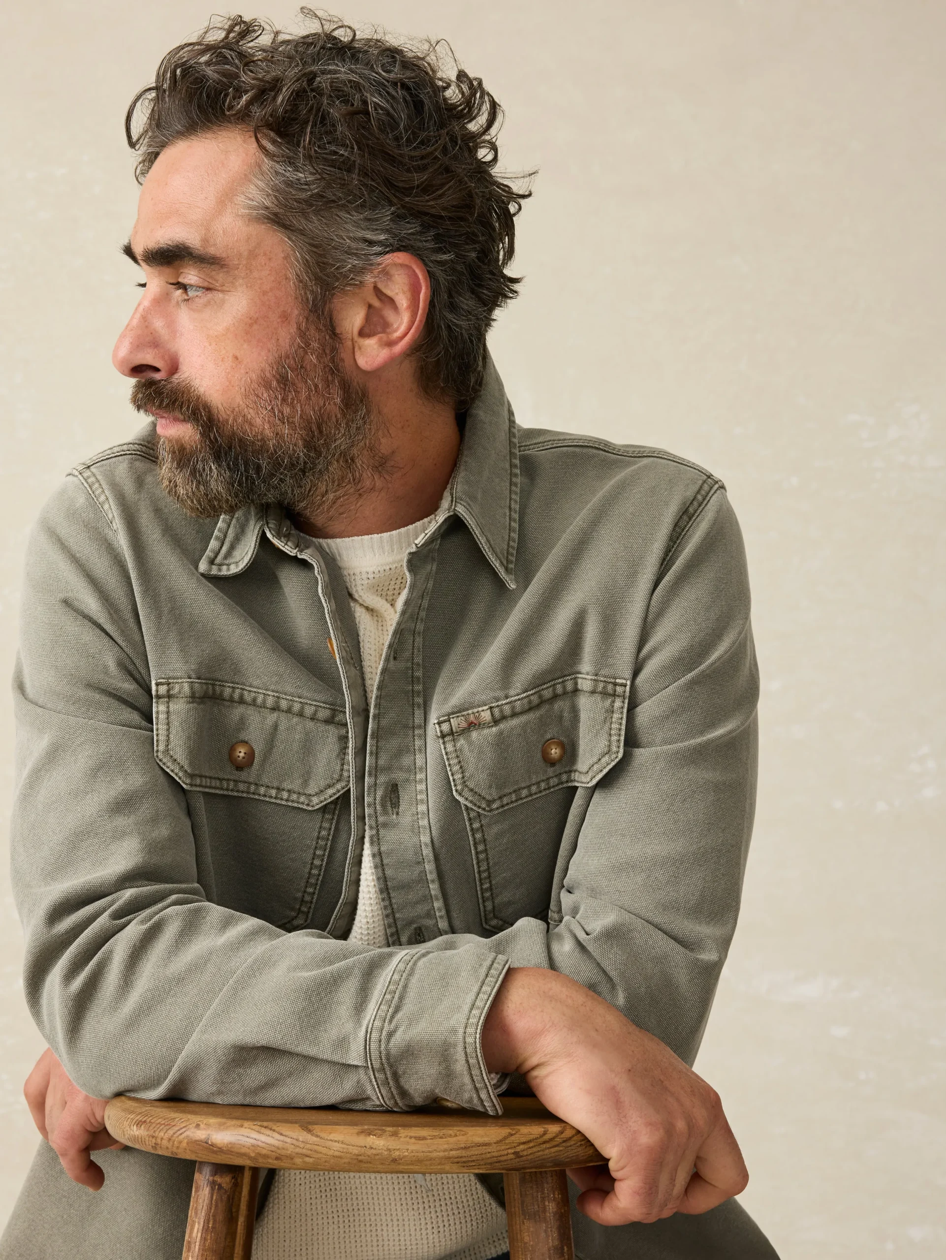 Jackets & Vests^Faherty Brand Sunwashed CPO - Aspen Olive
