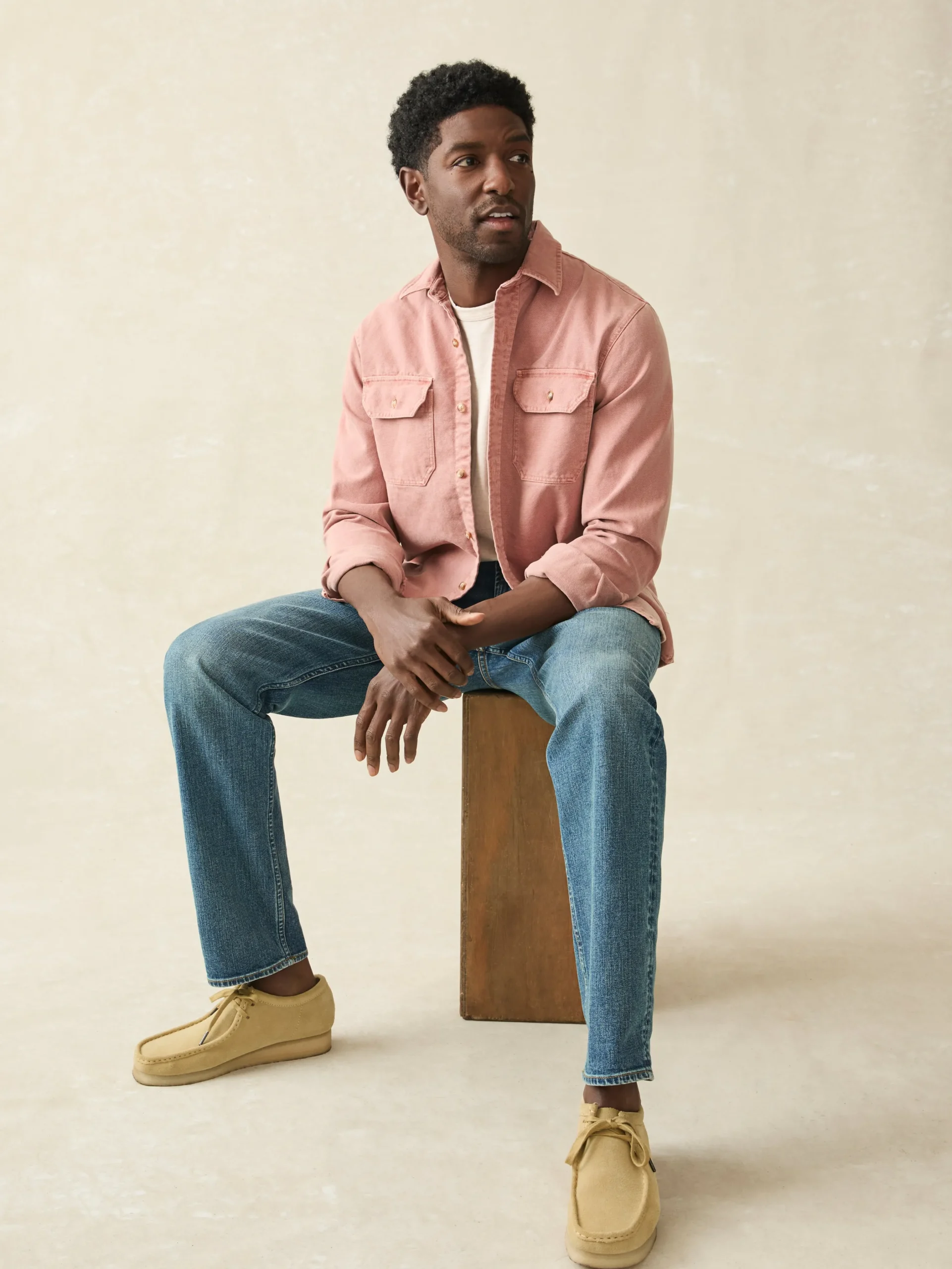Jackets & Vests^Faherty Brand Sunwashed CPO - Sunset Clay