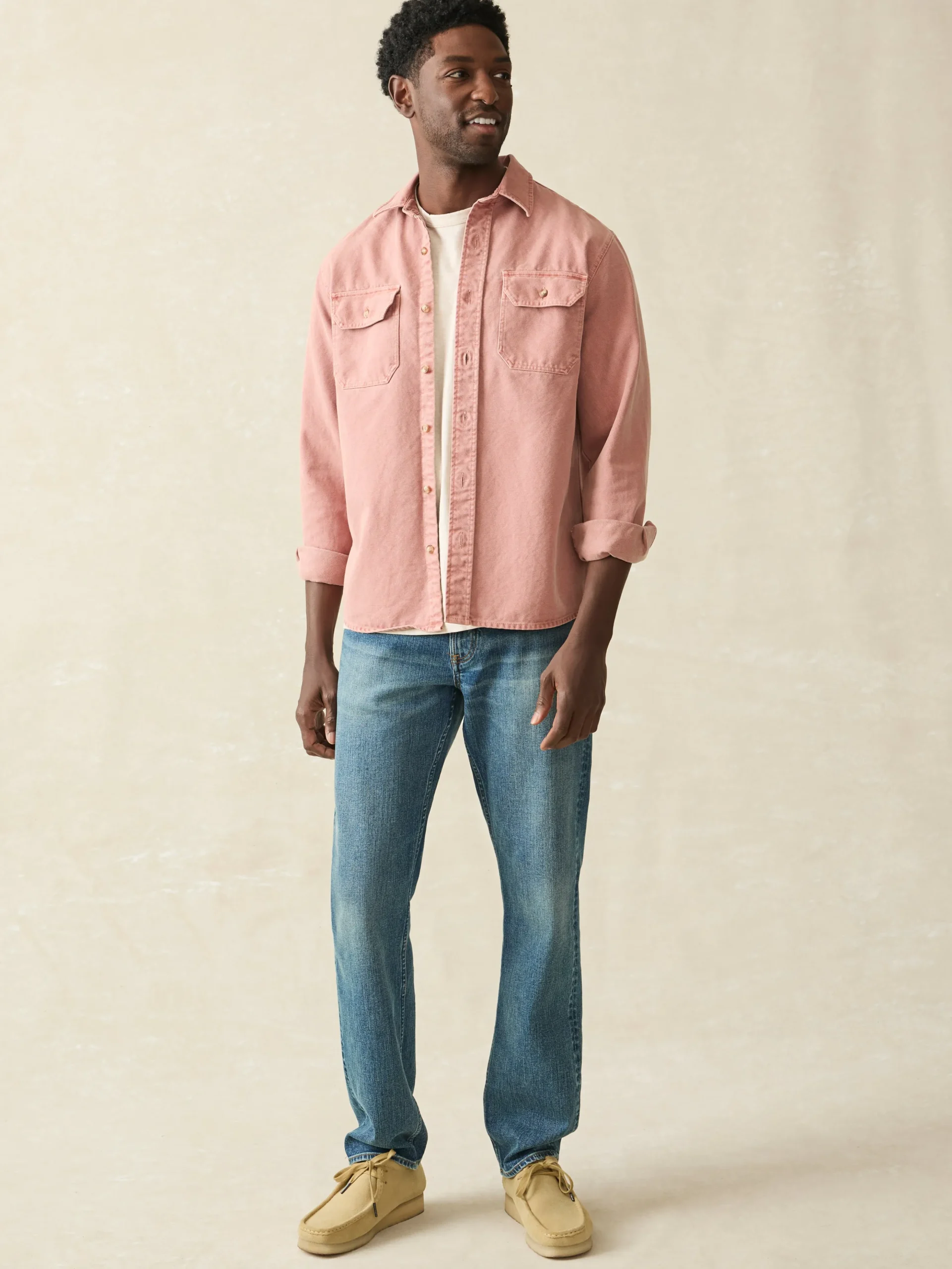 Jackets & Vests^Faherty Brand Sunwashed CPO - Sunset Clay