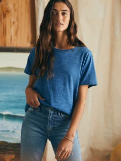 T-Shirts^Faherty Brand Sunwashed Crew Tee - Medium Indigo Wash