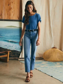 T-Shirts^Faherty Brand Sunwashed Crew Tee - Medium Indigo Wash