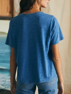 T-Shirts^Faherty Brand Sunwashed Crew Tee - Medium Indigo Wash