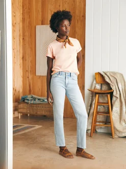 T-Shirts^Faherty Brand Sunwashed Crew Tee - Peach Whip