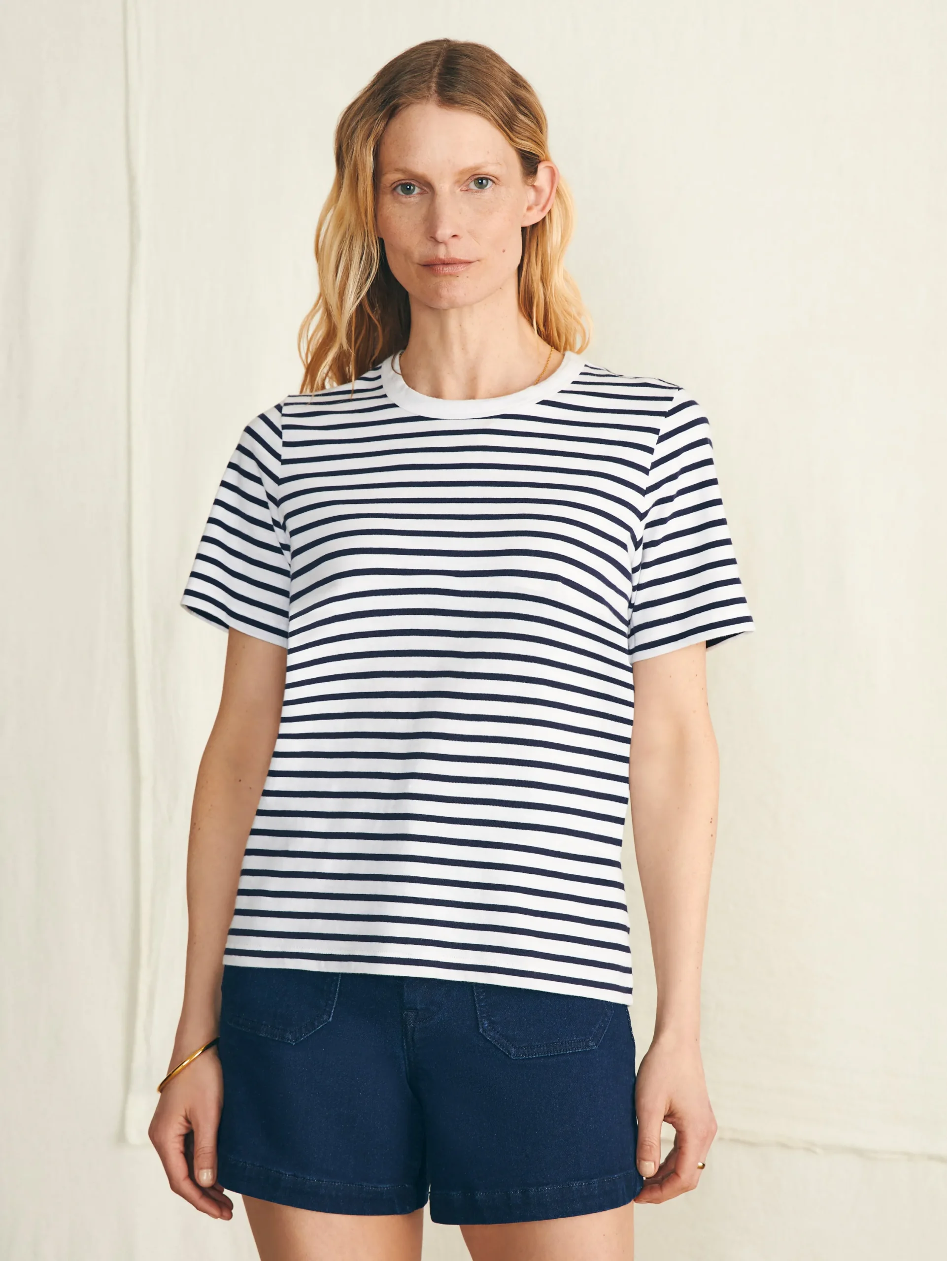 T-Shirts^Faherty Brand Sunwashed Crew Tee - Regatta Stripe