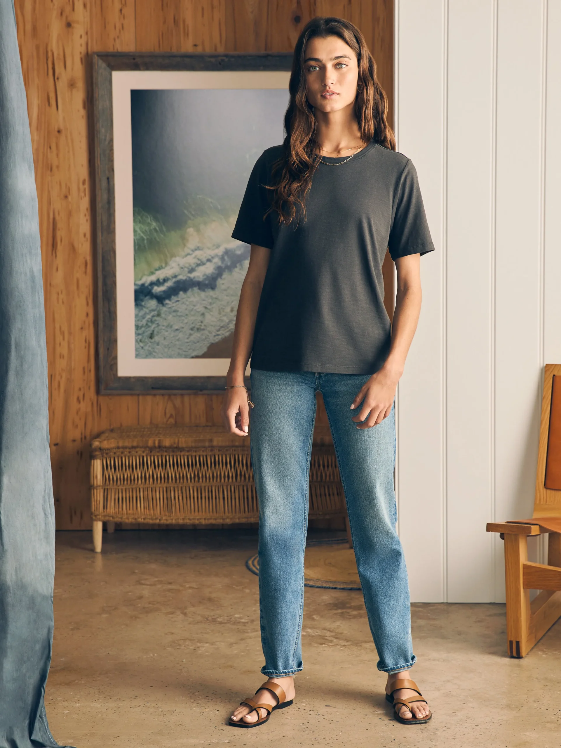 T-Shirts^Faherty Brand Sunwashed Crew Tee - Washed Black