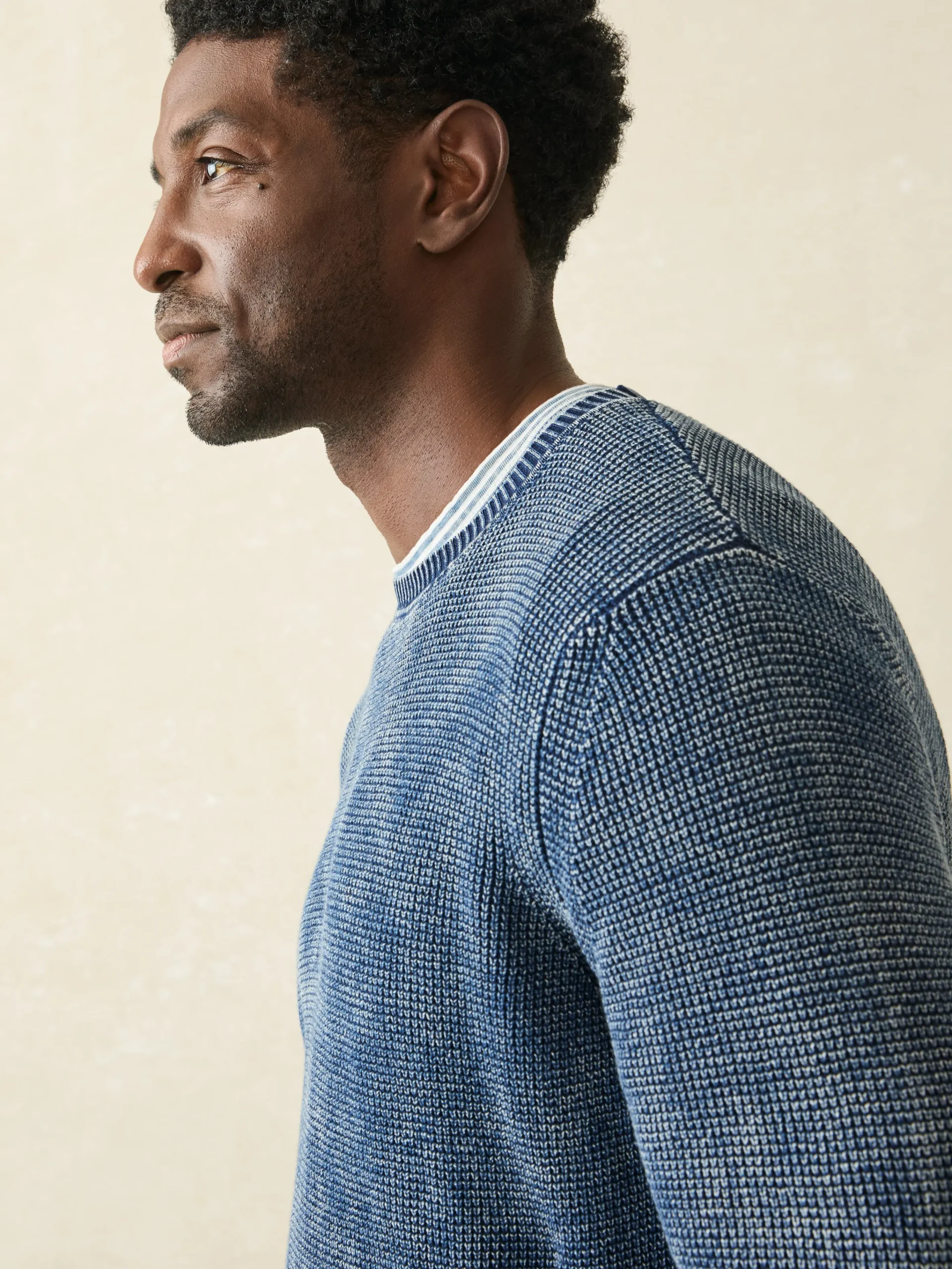 Sweaters^Faherty Brand Sunwashed Crewneck Sweater - Indigo Storm Wash