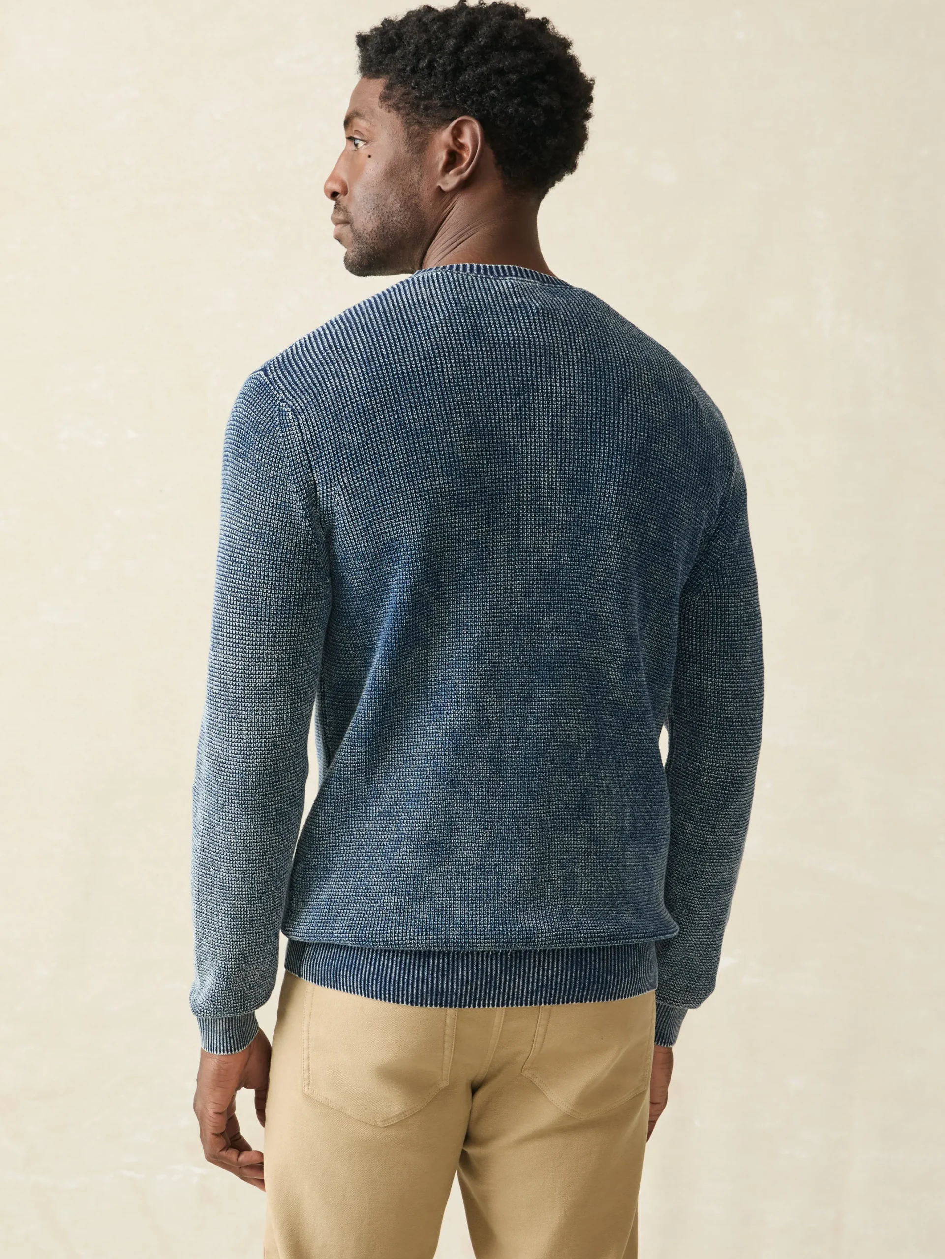 Sweaters^Faherty Brand Sunwashed Crewneck Sweater - Indigo Storm Wash