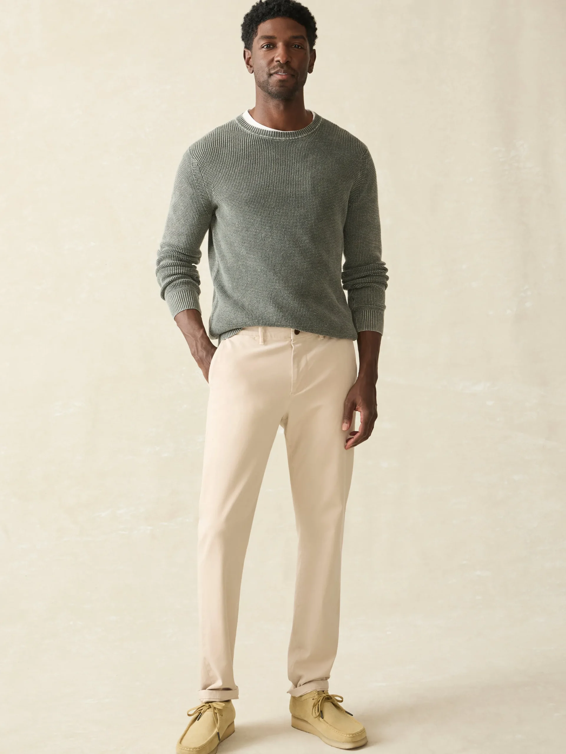 Sweaters^Faherty Brand Sunwashed Crewneck Sweater - Mountain Olive