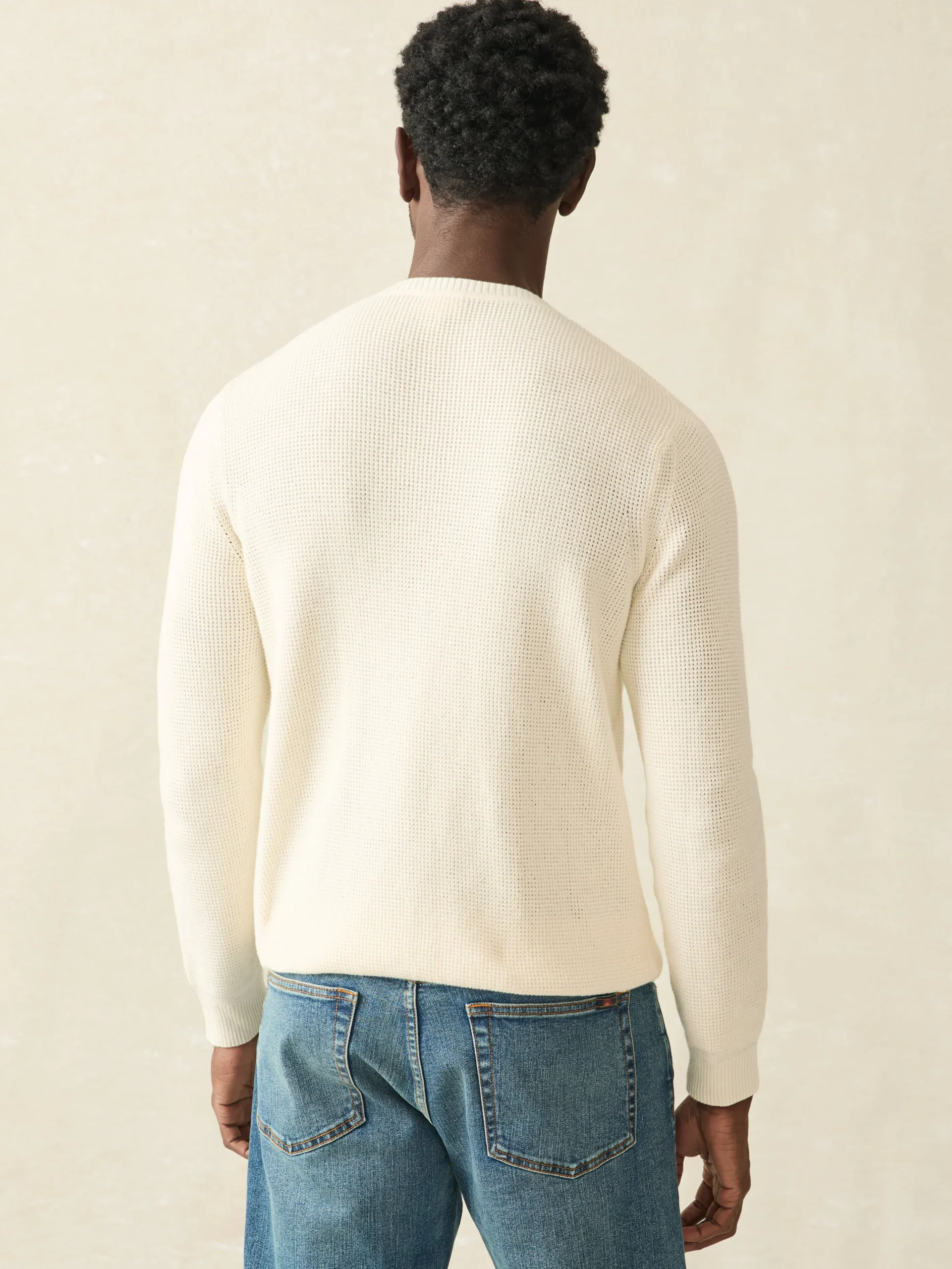 Sweaters^Faherty Brand Sunwashed Crewneck Sweater - White Shell