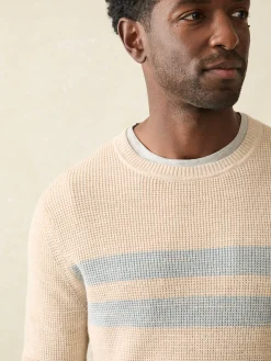 Sweaters^Faherty Brand Sunwashed Crewneck Sweater - Dune Natural Surf Stripe