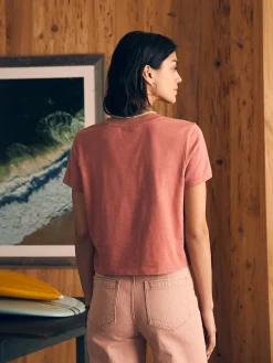 T-Shirts^Faherty Brand Sunwashed Cropped Crew Tee - Kelly Pink